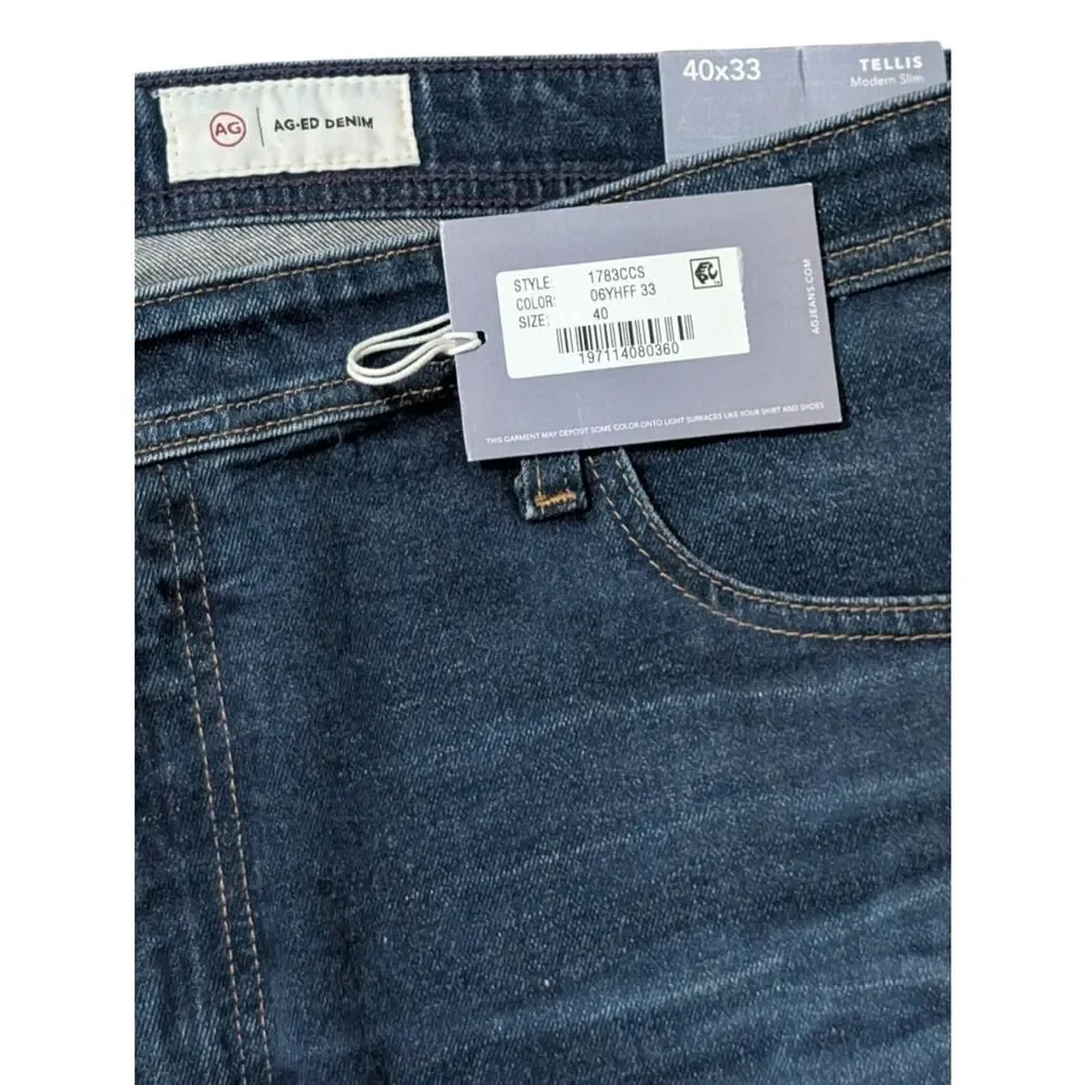 AG Adriano Goldschmied Tellis Modern Slim Jeans 40x33 Vapor Wash Japanese NWT